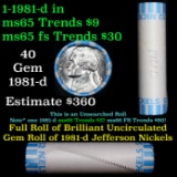 Shotgun Jefferson 5c roll, 1981-d 40 pcs Bank Wrapper
