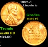 1952-d Lincoln Cent 1c Grades GEM+ Unc RD
