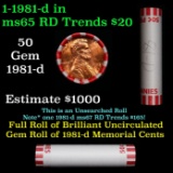 Shotgun Lincoln 1c roll, 1981-d 50 pcs Bank Wrapper.
