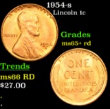 1954-s Lincoln Cent 1c Grades Gem+ Unc RD
