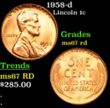 1958-d Lincoln Cent 1c Grades GEM++ Unc RD