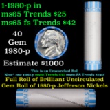 Shotgun Jefferson 5c roll, 1980-p 40 pcs Bank Wrapper