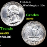 1944-s Washington Quarter 25c Grades GEM+ Unc