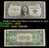 1935E $1 Blue Seal Silver Certificate Fr-1614 Grades vf+