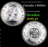 1964 Canada 1 Dollar Silver Coin KM: 58 Grades GEM Unc PL