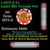Shotgun Lincoln 1c roll, 1975-d 50 pcs Bank Wrapper.
