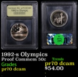 Proof 1992-s Olympics Modern Commem Half Dollar 50c Graded GEM++ Proof Deep Cameo BY USCG