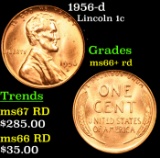 1956-d Lincoln Cent 1c Grades GEM++ RD