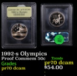 Proof 1992-s Olympics Modern Commem Half Dollar 50c Graded GEM++ Proof Deep Cameo BY USCG