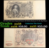 1912-1917 (1910 Issue) Imperial Russia 100 Rubles Banknote P# 13b, Sig. Shipov Grades Choice AU/BU S
