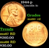 1944-p Lincoln Cent 1c Grades GEM++ RD