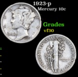 1923-p Mercury Dime 10c Grades vf++