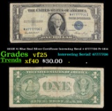 1935E $1 Blue Seal Silver Certificate Intresting Seral # 67777706 Fr-1614 Grades vf+