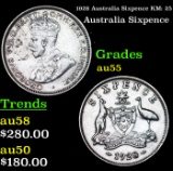 1928 Australia Sixpence KM: 25 Grades Choice AU