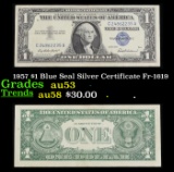 1957 $1 Blue Seal Silver Certificate Fr-1619 Grades Select AU