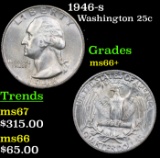 1946-s Washington Quarter 25c Grades GEM++ Unc