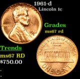 1961-d Lincoln Cent 1c Grades GEM++ Unc RD