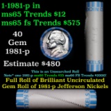 Shotgun Jefferson 5c roll, 1981-p 40 pcs Bank Wrapper