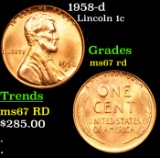 1958-d Lincoln Cent 1c Grades GEM++ Unc RD