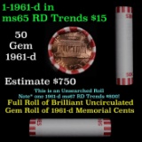 Shotgun Lincoln 1c roll, 1961-d 50 pcs Bank Wrapper.