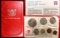 1974 New Zealand Treasury Uncirculated 7 Coin Set in Original Holder