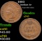 1882 Indian Cent 1c Grades xf+
