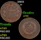 1865 Two Cent Piece 2c Grades xf