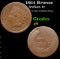 1864 Bronze Indian Cent 1c Grades g+