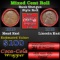 Mixed small cents 1c orig shotgun roll, 1919-p Lincoln Cent, 1918-p Lincoln Cent other end, Coca-Col