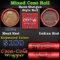 Mixed small cents 1c orig shotgun roll, 1924-p Lincoln Cent, Indian Cent other end, Coca-Cola Brandt