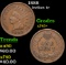 1888 Indian Cent 1c Grades xf+++