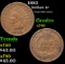 1883 Indian Cent 1c Grades xf