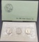 1980 Uncirculated 3-Coin Souvenir Susan B Anthony Dollar Set in Original Packaging