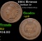 1864 Bronze Indian Cent 1c Grades vg+