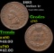 1883 Indian Cent 1c Grades xf+