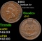 1883 Indian Cent 1c Grades xf+