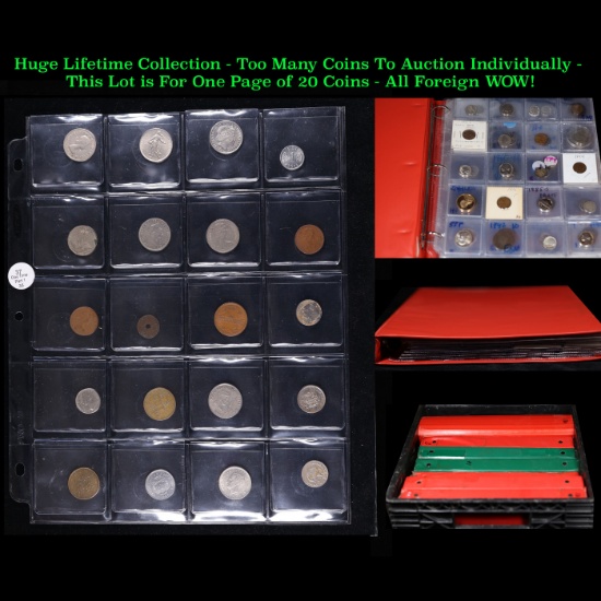 Huge Liifetime Collection - Too Many Coins To Auction Individually - This Lot is For One Page of 20