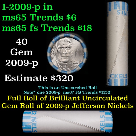 Shotgun Jefferson 5c roll, 2009-p 40 pcs Bank Wrapper