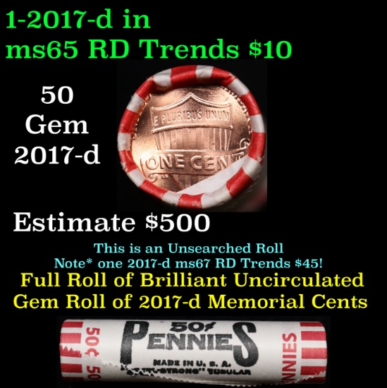 BU Shotgun Lincoln 1c roll, 2017-d 50 pcs Steel-Strong Wrapper 50c