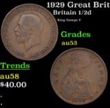 1929 Great Britain 1/2 Penny KM# 837 Grades Select AU