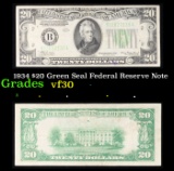 1934 $20 Green Seal Federal Reseve Note Grades vf++