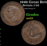 1949 Great Britain 1/2 Penny KM# 868 Grades Select AU