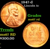 1947-d Lincoln Cent 1c Grades GEM++ Unc RD