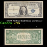 1957A $1 Blue Seal Silver Certificate Grades vf+