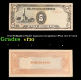 1943 Philippines Under Japanese Occupation 5 Peso note P# 110A Grades vf++