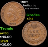 1882 Indian Cent 1c Grades xf+