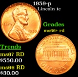 1959-p Lincoln Cent 1c Grades GEM++ RD