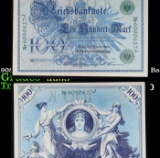 1918-1922 (1908 Reissue) Germany Post-WWI 100 Marks Banknote P# 34 Grades Choice AU/BU Slider
