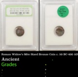 Roman Widow's Mite Sized Bronze Coin c. 50 BC-400 AD Graded BY INB