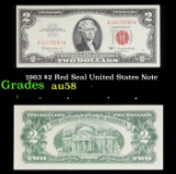 1963 $2 Red Seal United States Note Grades Choice AU/BU Slider